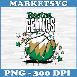 nba boston celtics png, basketball doodle stars png, funny ball png, digital file, png high quality, sublimation