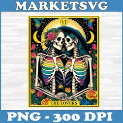 the lovers tarot card png, roses lesbian png, goth kissing skeletons png, digital file, png high quality, sublimation