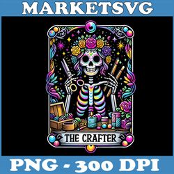 funny sugar skull crafty png, the-crafter png, tarot card skeleton png,digital file, png high quality, sublimation