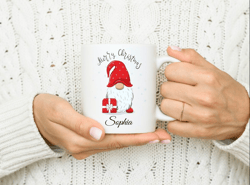 personalised christmas gnome mug / xmas gonk mug / gifts for her / christmas drinkware