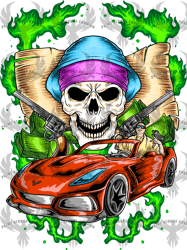 gangster skull racing svg digital download