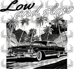 lowrider through palm-lined streets svg digital download