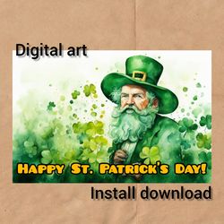 instant download of a digital st. patrick's day greeting card