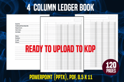 4 column ledger book