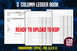 3 column ledger book: three column book for accounting, bookkeeping, small busin