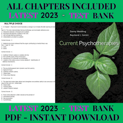 test bank for current psychotherapies 11th edition by danny wedding | all chapters included