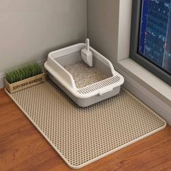 double layer eva cat litter pad large waterproof non-slip sand basin filter kitten dog washable easy cleaning