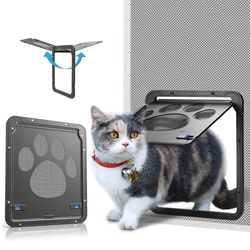 large dog cat screen door lockable self-closing function sturdy pet door