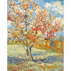 paint by numbers van gogh the pink peach tree by vincent van gogh 1888 - paint by number famous paintings kit for adults