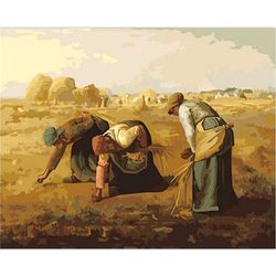 paint by number the gleaners by jean-francois millet 1857 - famous paintings paint by numbers diy kit for adults