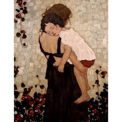 klimt paint by numbers mother holding child by gustav klimt 1905 - paint by numbers of famous paintings kit for adults