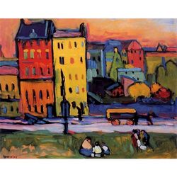 paint by number houses in munich by wassily kandinsky 1908 - famous paintings paint by numbers diy kit for adults