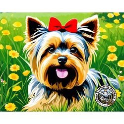 yorkie - paint by number, diy acrylic paint by numbers kit, animal paintings, dog portrait, wall art