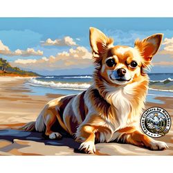 paint by number - chihuahua pet dog, oil diy paint by numbers kit, animal paintings, dog portrait, wall art