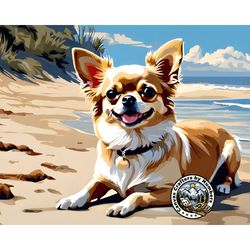 paint by number - chihuahua dog, diy acrylic paint by numbers kits, animal paintings, pet portrait, wall art