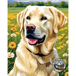 paint by number - labrador retriever, acrylic diy painting by number kits for adults, animal paintings, dog portrait