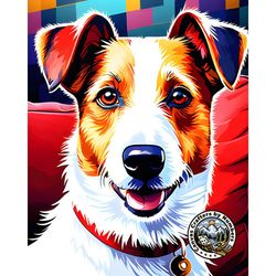 paint by numbers - jack russell terrier, diy digital paint by number kits for adults, animal paintings, dog portrait