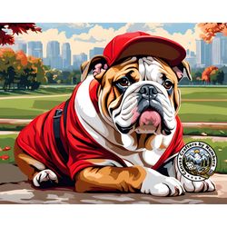 english bulldog - paint by number, diy oil paint by numbers kits for adults, animal paintings, dog portrait, wall art