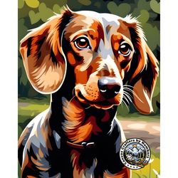 dachshund dog - paint by number, acrylic painting by number kits, diy animal painting, dog portrait, wall art