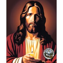 jesus paint by numbers - portrait of jesus christ with candle religious paintings diy kit for adults