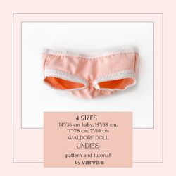 diy undies 4 sizes for waldorf doll. pdf sewing pattern and tutorial.
