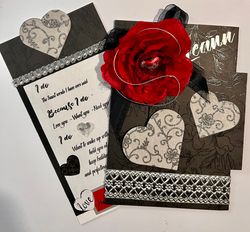 handmade elegant valentines day card with gift box