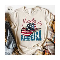 made in america shirt, american hat shirt, cowboy hat american flag shirt, usa flag shirt, fourth of july shirts for wom