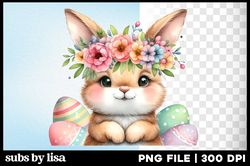 floral bunny ears easter eggs png