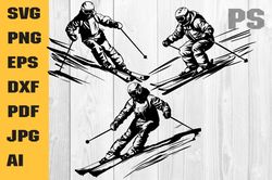 skiing snowboarding cross-country ski slope ski alps downhill svg,dxf,eps,png,cricut,silhouette,cut,laser,stencil,sticke