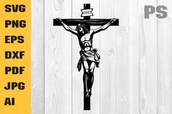 crucifix christian cross jesus religious symbol catholic church svg,dxf,eps,png,cricut,silhouette,cut,laser,stencil,stic