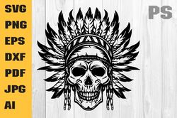ndian skull svg | native american skull svg | teepee svg | native indian svg | native skull svg | native american png |s