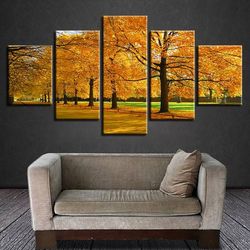 autumn tree landscape nature 5 pieces canvas wall art, large framed 5 panel canvas wall art