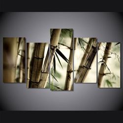 bamboo landscape nature 5 pieces canvas wall art, large framed 5 panel canvas wall art