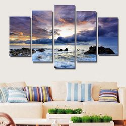 beach and life nature 5 pieces canvas wall art, large framed 5 panel canvas wall art