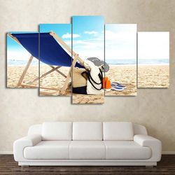 beach clothes nature 5 pieces canvas wall art, large framed 5 panel canvas wall art