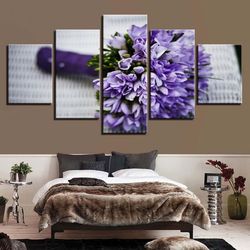 bouquet nature 5 pieces canvas wall art, large framed 5 panel canvas wall art