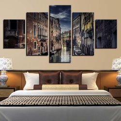 city building 12 nature 5 pieces canvas wall art, large framed 5 panel canvas wall art