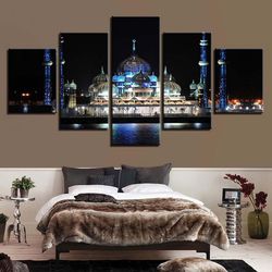 city building 14 nature 5 pieces canvas wall art, large framed 5 panel canvas wall art