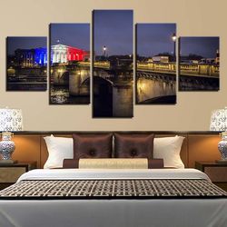 city building 21 nature 5 pieces canvas wall art, large framed 5 panel canvas wall art