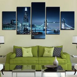 city building 25 nature 5 pieces canvas wall art, large framed 5 panel canvas wall art