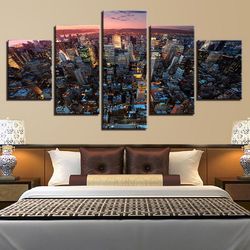 city building 27 nature 5 pieces canvas wall art, large framed 5 panel canvas wall art