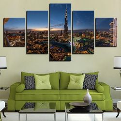 city building 3 nature 5 pieces canvas wall art, large framed 5 panel canvas wall art