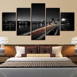 city building 5 nature 5 pieces canvas wall art, large framed 5 panel canvas wall art