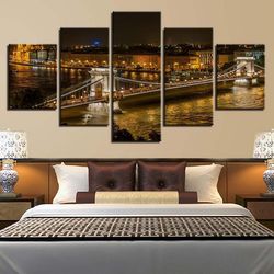 city building 6 nature 5 pieces canvas wall art, large framed 5 panel canvas wall art