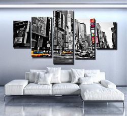 city never sleeps nature 5 pieces canvas wall art, large framed 5 panel canvas wall art