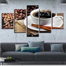coffee 17 nature 5 pieces canvas wall art, large framed 5 panel canvas wall art