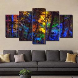 color light landscape nature 5 pieces canvas wall art, large framed 5 panel canvas wall art