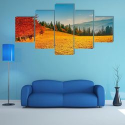 colorful autumn landscape nature 5 pieces canvas wall art, large framed 5 panel canvas wall art