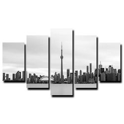 downtown toronto city nature 5 pieces canvas wall art, large framed 5 panel canvas wall art