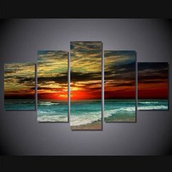 each sunset large 4 nature 5 pieces canvas wall art, large framed 5 panel canvas wall art